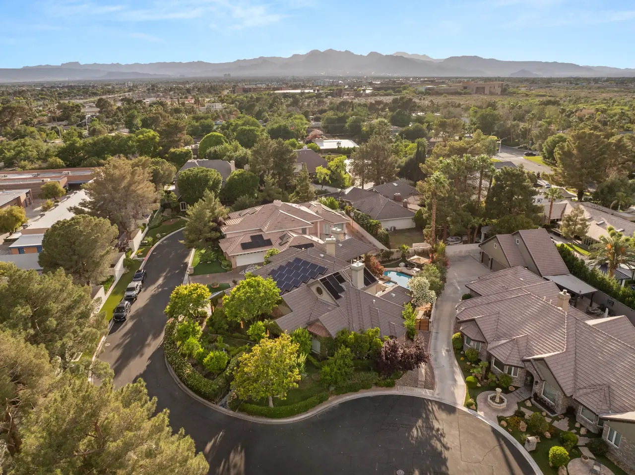 Aerial view west toward the Spring Mountains