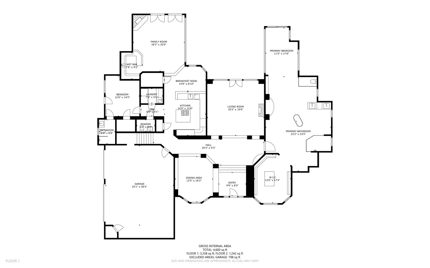 Floor plan, level one