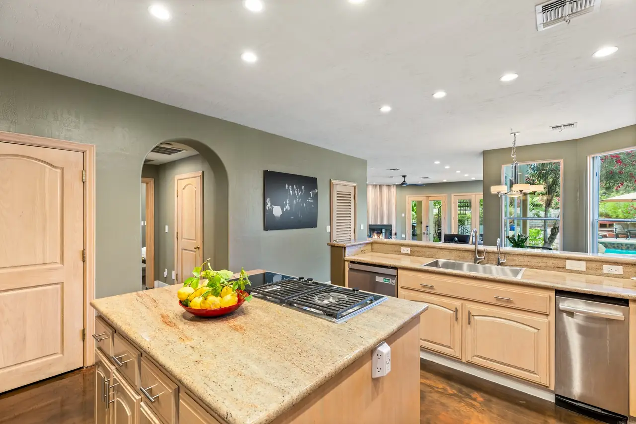 Kitchen opening to the breakfast area